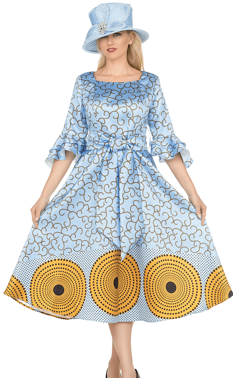 Giovanna Dress D1587 Blue - Elegant Women's Party Dress for Evening Events & Special Occasions