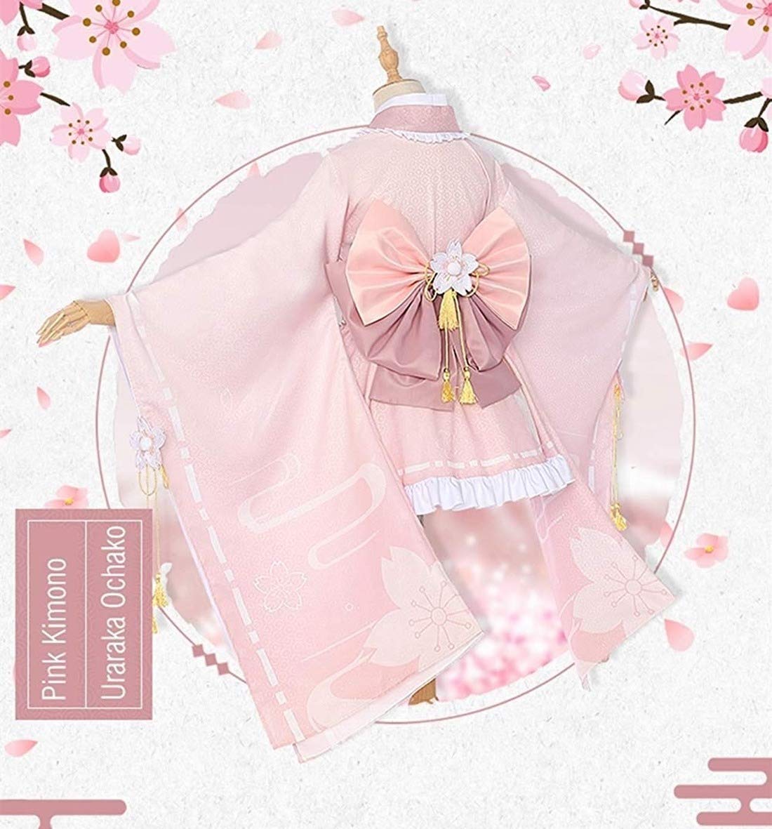 My Hero Academia Uraraka Ochako Cosplay Costume Kimono Set - Anime Halloween Outfit for Women (Size L) | Perfect for Cosplay Events, Halloween Parties & Anime Conventions