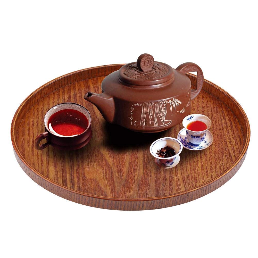 Round Wood Serving Tray - 21cm x 21cm Handcrafted Wooden Plate for Tea, Coffee, Snacks & Drinks | Perfect for Dining, Breakfast in Bed, Party Serving & Home Decor
