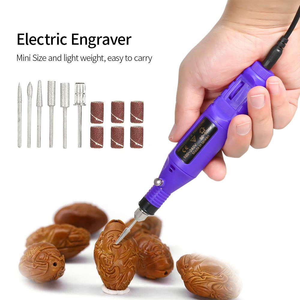 14-Piece DIY Electric Engraving Pen Set - Jewelry Metal Glass Engraver Tool with US Plug - Perfect for Personalizing Rings, Watches, Glassware & DIY Crafts