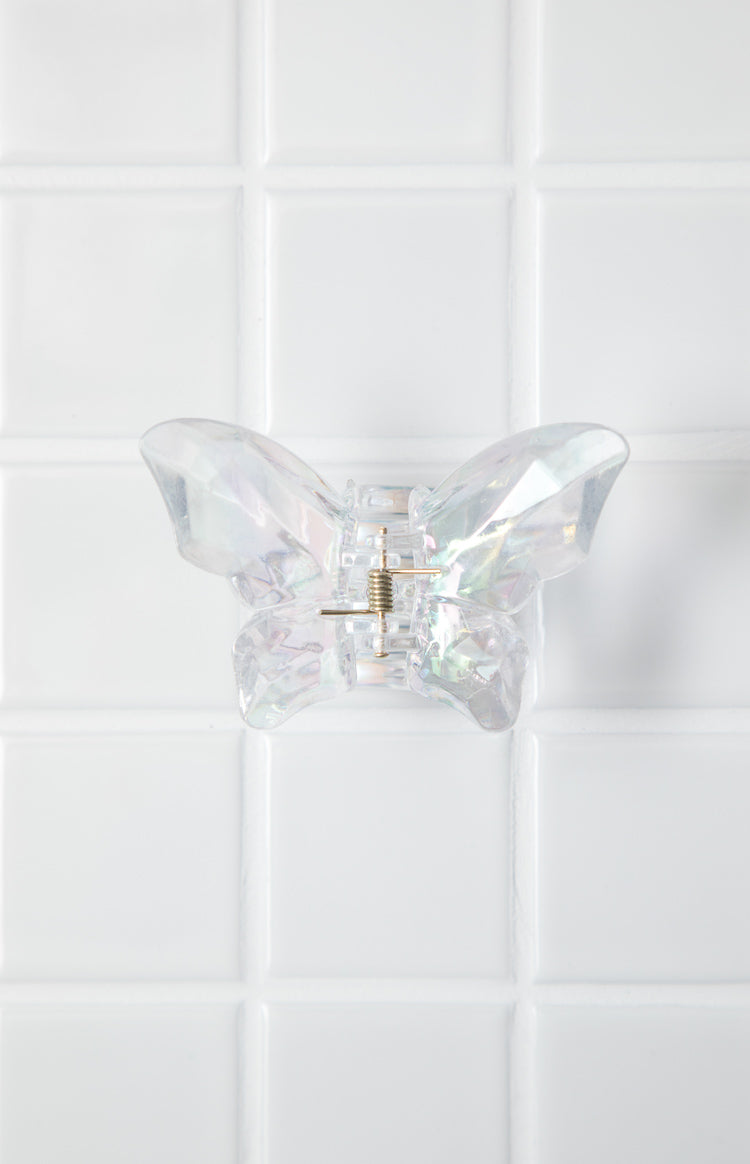 Butterfly Iridescent Hair Claw Clip for Women - Shimmering Hair Accessory for Ponytails, Buns & Updos - Perfect for Parties, Weddings & Everyday Wear