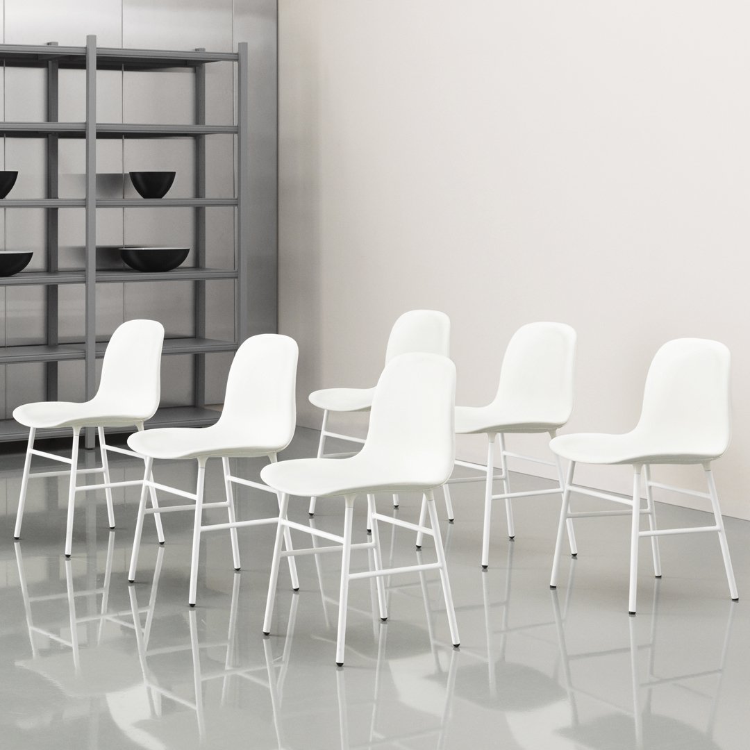 Modern Form Chair with Sturdy Metal Legs & Comfortable Upholstery - Perfect for Home Office, Living Room, or Dining Room Decor