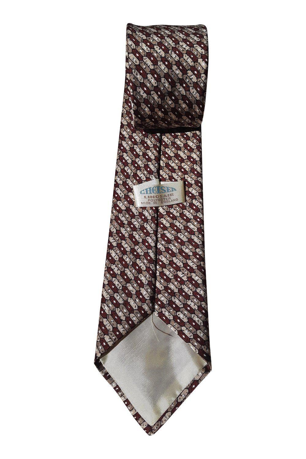 Chelsea Linosair Brown Geometric Design Tie - Stylish Men's Necktie for Office, Wedding & Formal Events