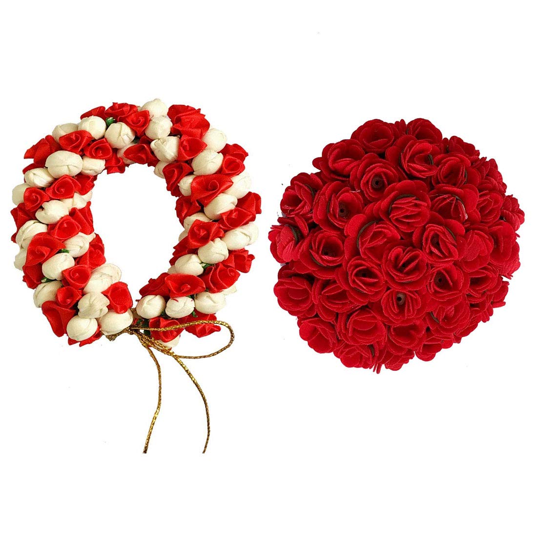 VinshBond Bun Juda Maker - Flower Gajra & Mogra Gajra Hair Accessories for Women & Girls | Bridal Hair Jewelry Combo (Multicolor Pack-02) | Perfect for Weddings, Parties & Traditional Indian Hairstyles