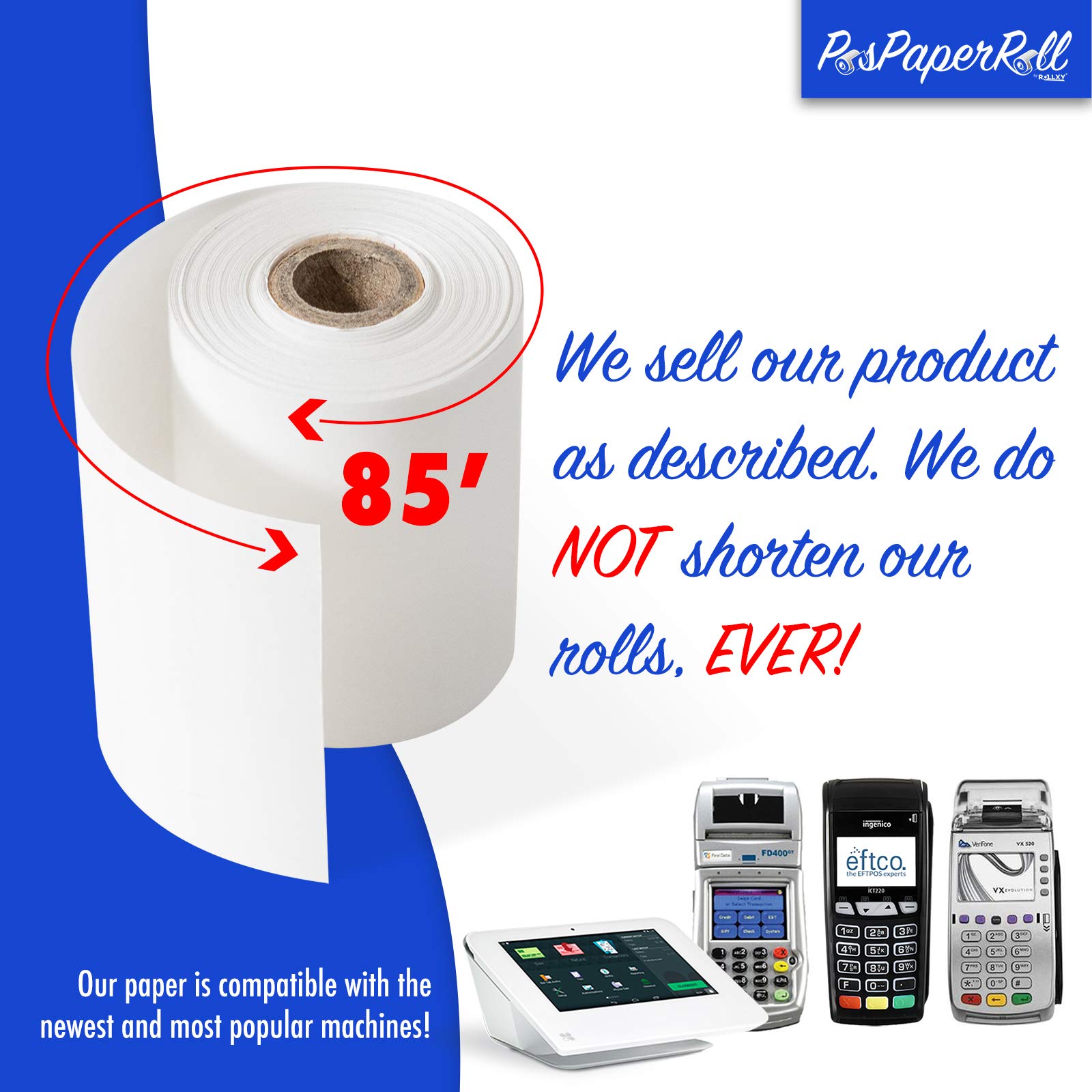 58mm Thermal Paper Rolls (50 Rolls) - Compatible with AGPtek USB POS Printers - Ideal for Receipts, Tickets & Labels in Retail & Restaurants