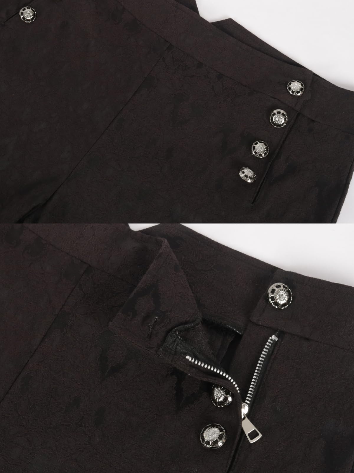 Gothic Steampunk Pants for Men - Medieval Vampire Cosplay Costume Black Victorian Trousers - Perfect for Halloween, LARP, Renaissance Fairs & Gothic Fashion