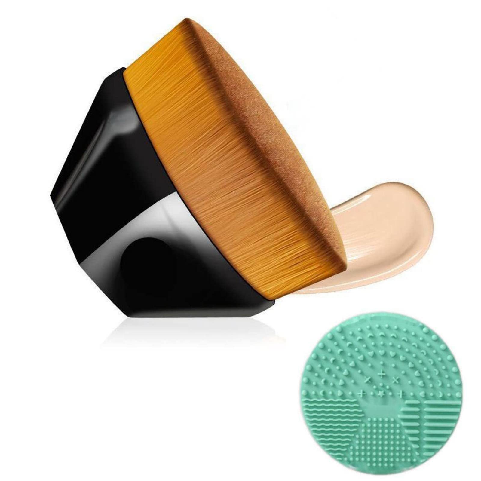 Flat Top Kabuki Makeup Brush for Liquid Foundation - Blending & Storage Case Included - Perfect for Daily Makeup & Travel