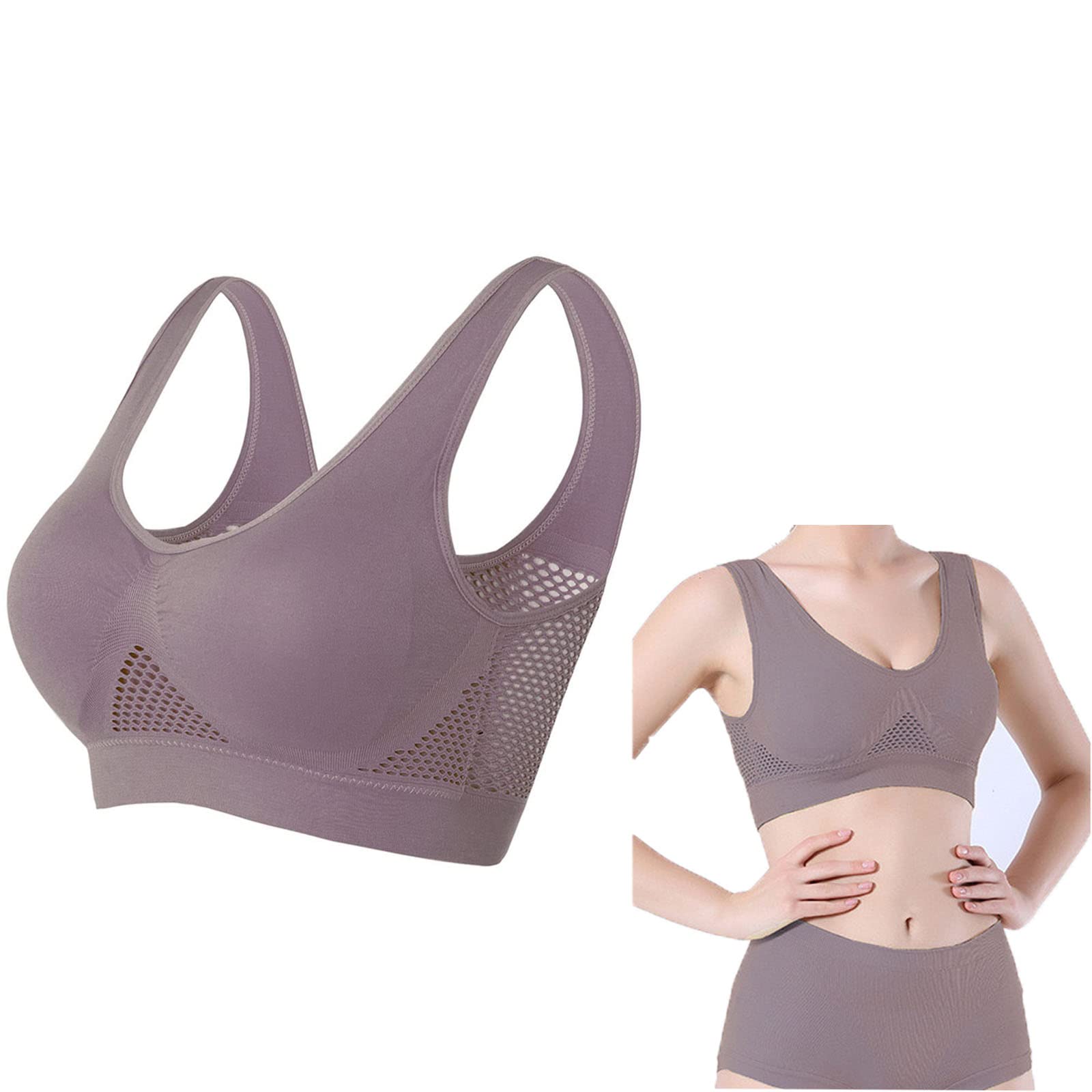 Breathable Cool Lift Up Air Sleep Bra for Women - Seamless Wireless Comfort Bra with Padded Support & Air Permeable Design | Perfect for Sleeping, Yoga, Lounging & Everyday Wear
