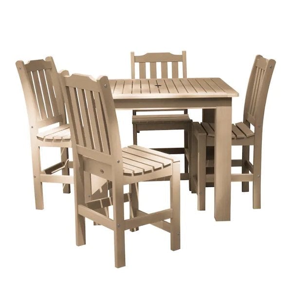 Lehigh 5-Piece Square Counter Height Outdoor Dining Set 42 x 42 - Perfect for Patio, Deck, Garden & Backyard Entertaining