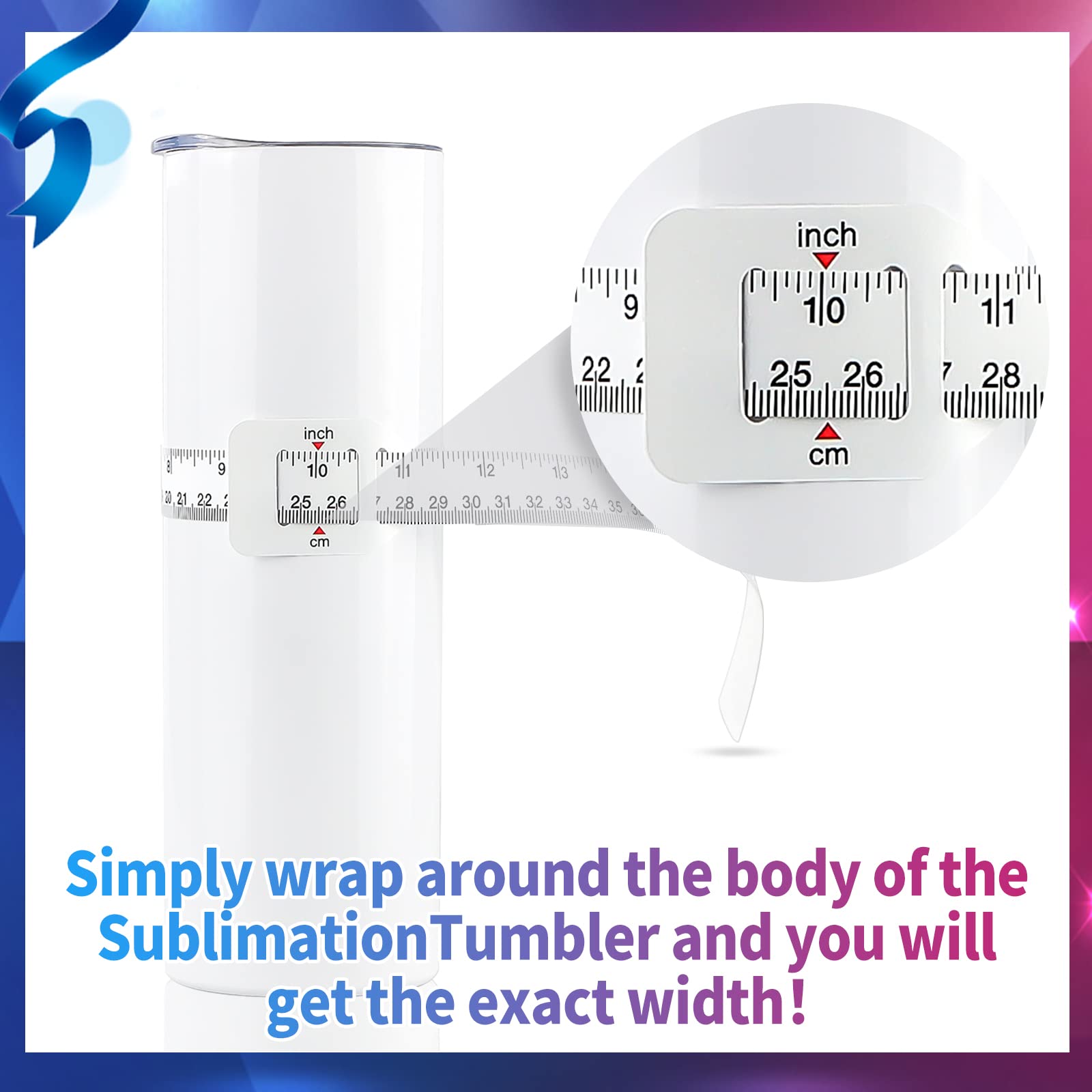 2 Pack Sublimation Blanks Tumblers Width Measurer - Easy Height & Width Measurement Tool for Heat Press Sublimation Tumblers & Skinny Straight Cups - Perfect for DIY Crafting and Personalized Drinkware Projects