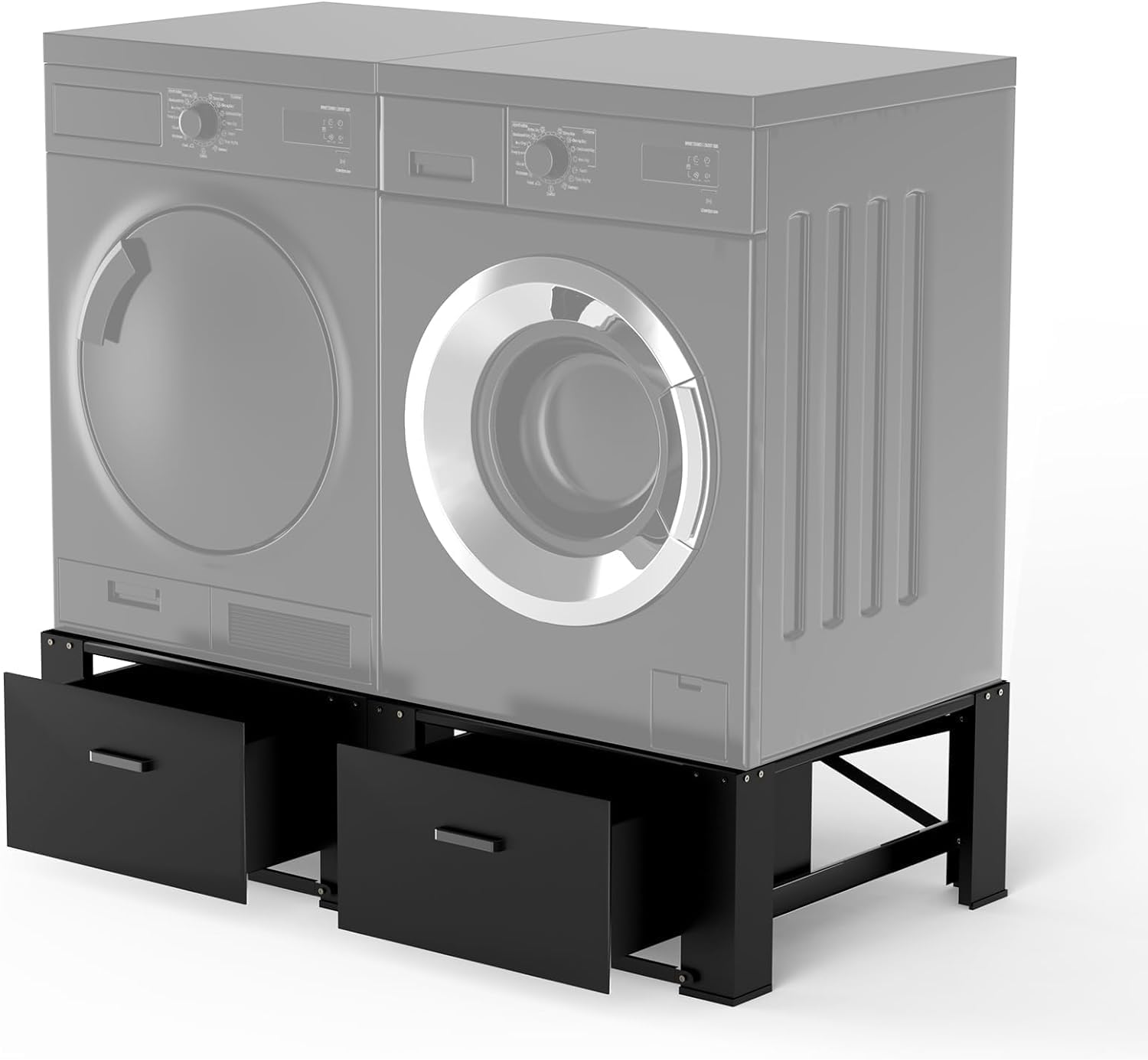 2 Pack Heavy Duty Washer and Dryer Pedestals with Storage Drawer - 29