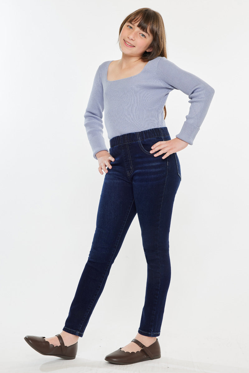 Crystal High Rise Ankle Skinny Jeans for Kids - Trendy Stretch Denim Pants for Girls & Boys - Perfect for School, Playdates & Casual Outings