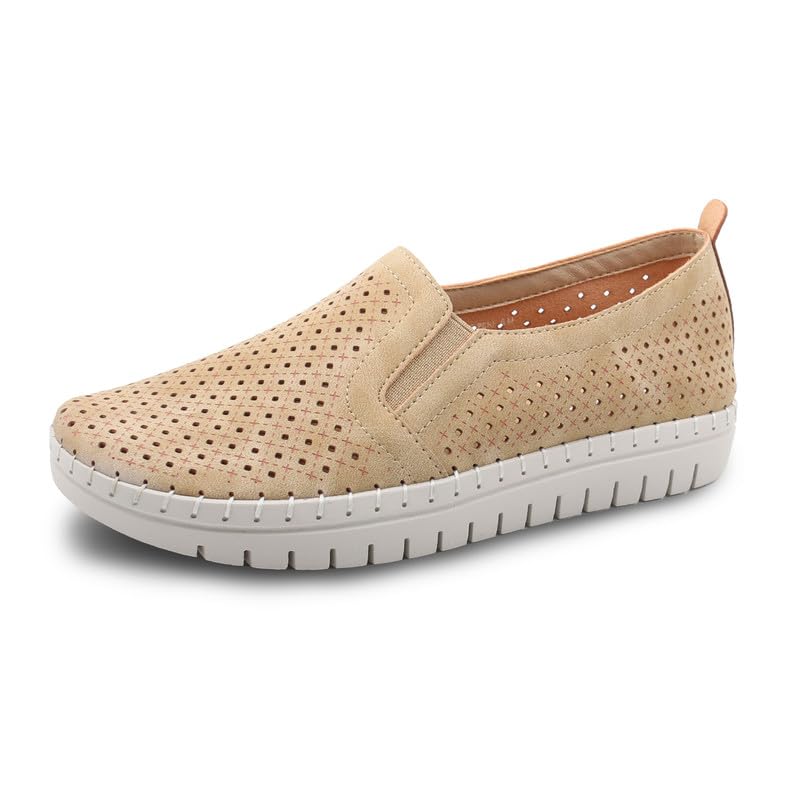 Glolily ELLE Slip-On Women's Orthotic Sneakers - Lightweight Walking Shoes with Arch Support - Comfortable Casual Fashion Shoes for Women - Perfect for Work, Travel & Everyday Wear