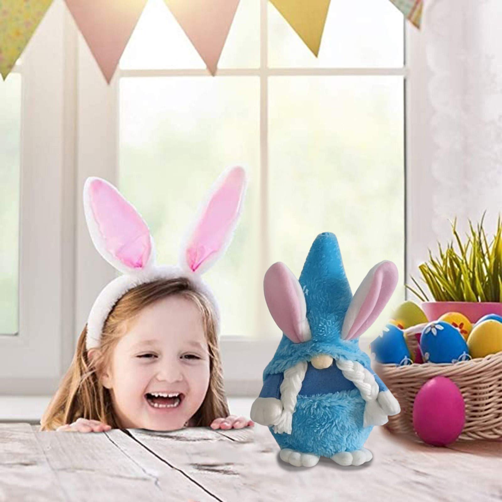Easter Bunny Gnomes Plush Decorations - Cute Rabbit Ear Faceless Doll Ornaments for Spring, Easter Indoor Decor, Nordic Swedish Nisse Scandinavian Tomte Gnome - Perfect for Easter Gifts, Home Decor, and Seasonal Party Decorations