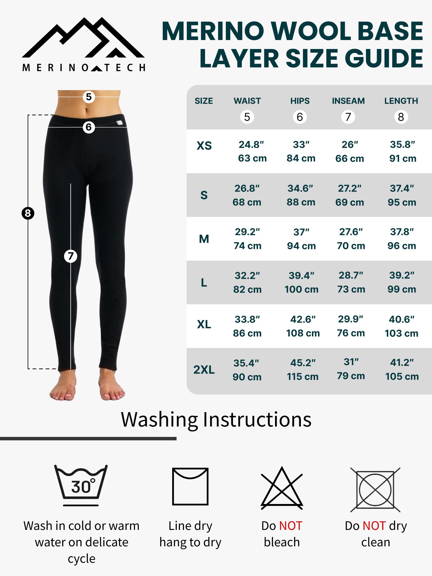 100% Merino Wool Base Layer Pants for Women - Thermal Leggings & Underwear (Lite, Midweight, Heavyweight) with Socks - Perfect for Hiking, Skiing & Winter Outdoor Activities