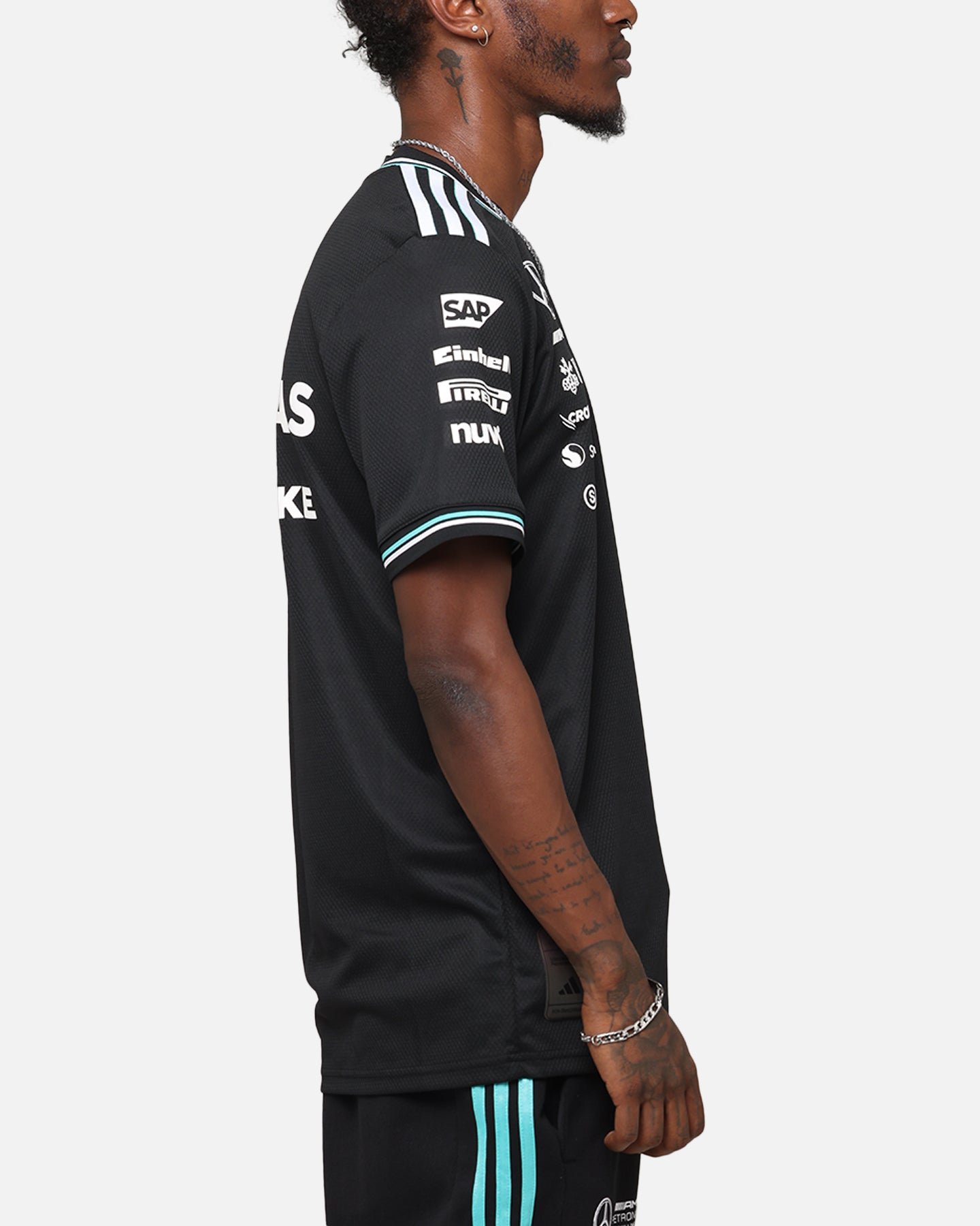 Adidas x Mercedes AMG Petronas Formula One F1 2025 Authentic Drive T-Shirt - Black | Official Motorsport Fan Apparel for Racing Enthusiasts