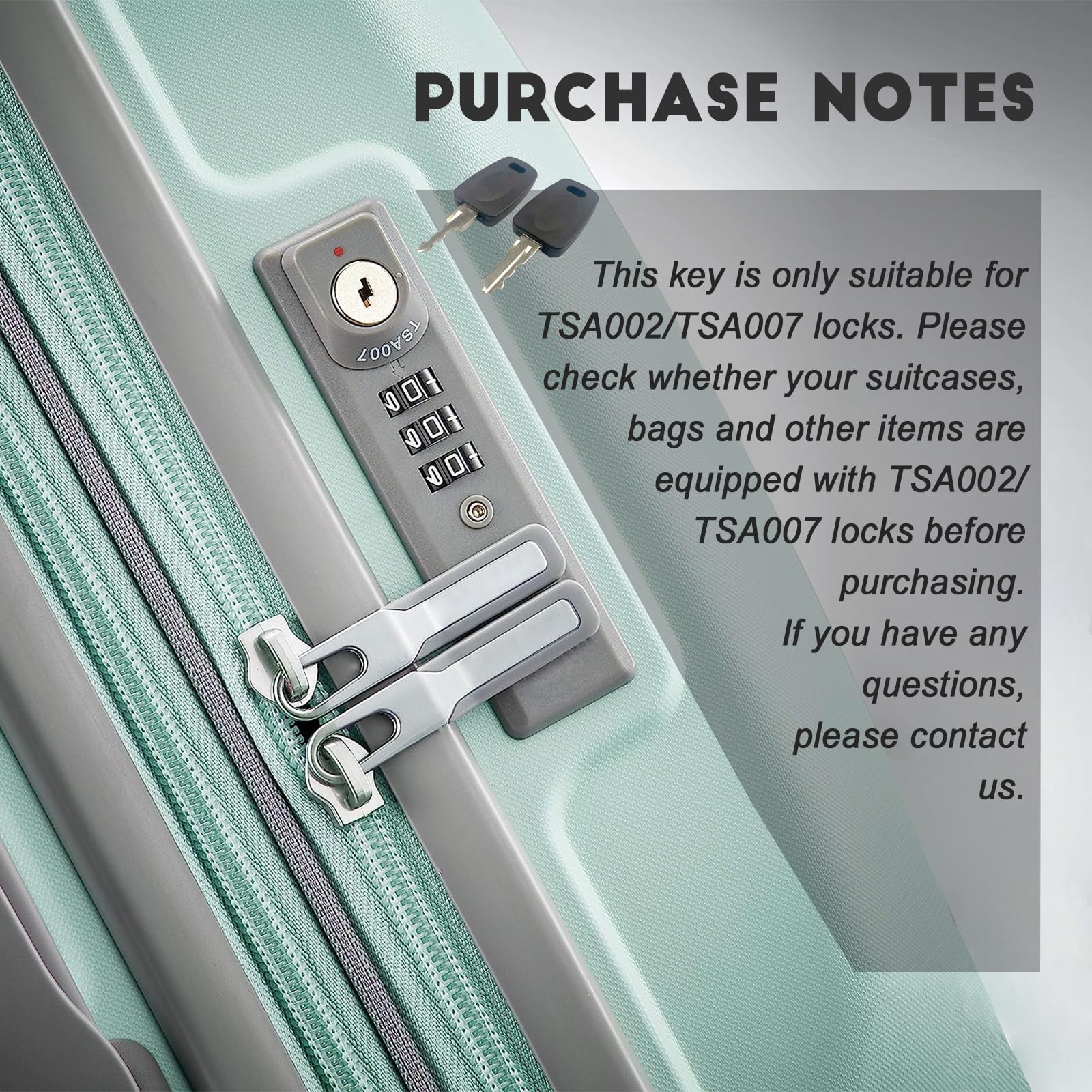 2 Pack TSA007 & TSA002 Master Luggage Keys - Universal TSA Approved Suitcase Lock Keys for Travel Security - Perfect for Airports, Hotels, and Secure Storage