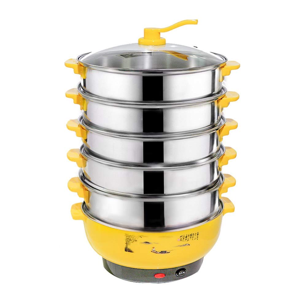 Large Capacity Electric Steamer - 3-in-1 Food Steamer, Lunch Box Warmer & Slow Cooker - Perfect for Meal Prep, Office Lunch & Healthy Cooking at Home
