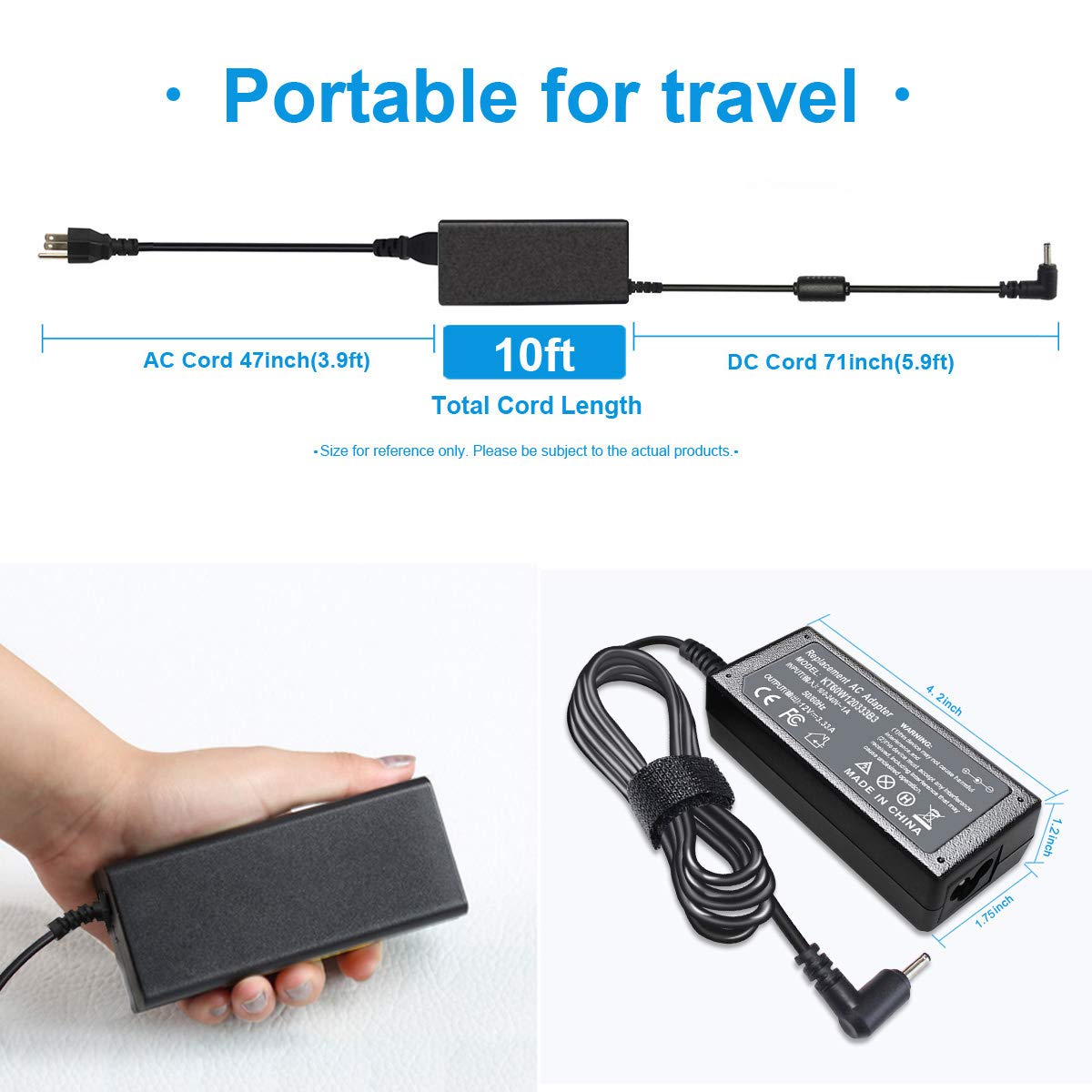 40W 12V 3.33A 2.2A Universal Laptop Charger for Samsung Chromebook 3/2 11.6