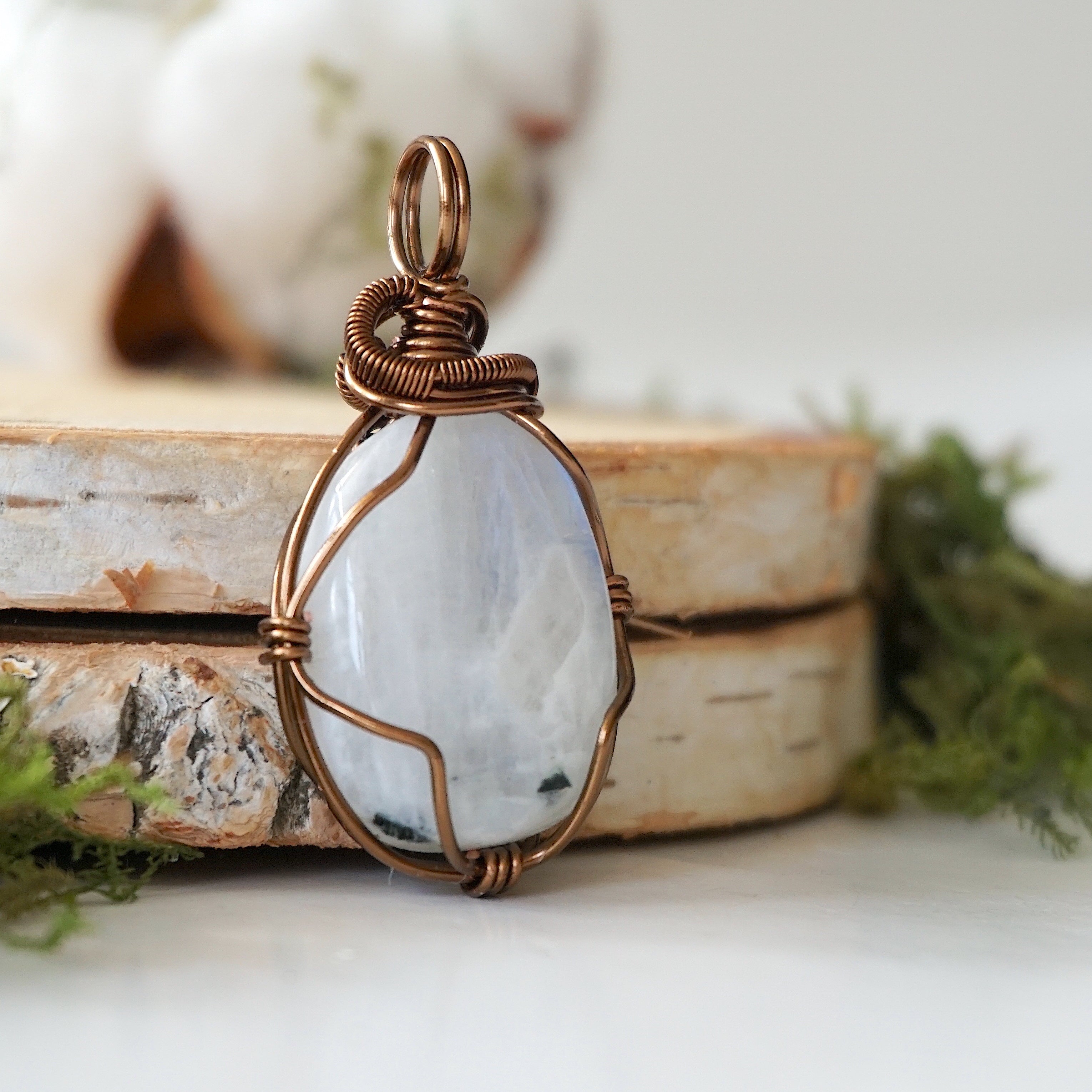 Rainbow Moonstone Necklace in Antique Bronze - Elegant Boho Jewelry for Women, Perfect for Weddings, Parties & Everyday Wear