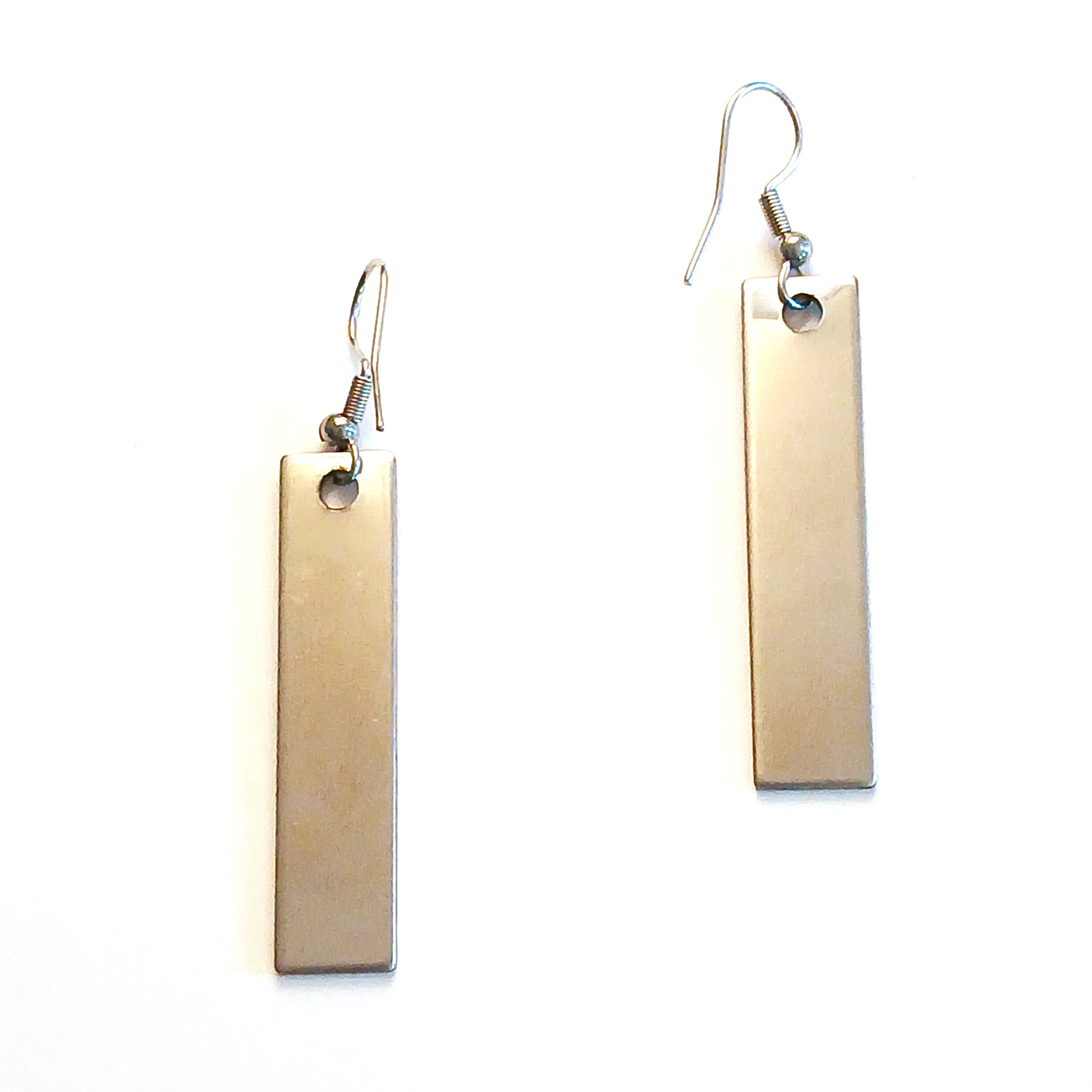 Stainless Steel & Ink Rectangle Earrings for Women - Elegant Pink Dangle Earrings for Daily Wear, Parties & Gifts