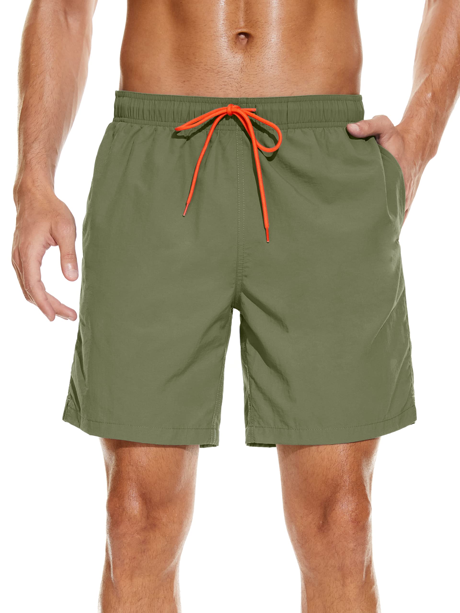 **Feollr Men's Quick Dry Swim Trunks with Mesh Lining & Pockets - Comfortable Board Shorts for Beach, Pool, Surfing & Water Sports**