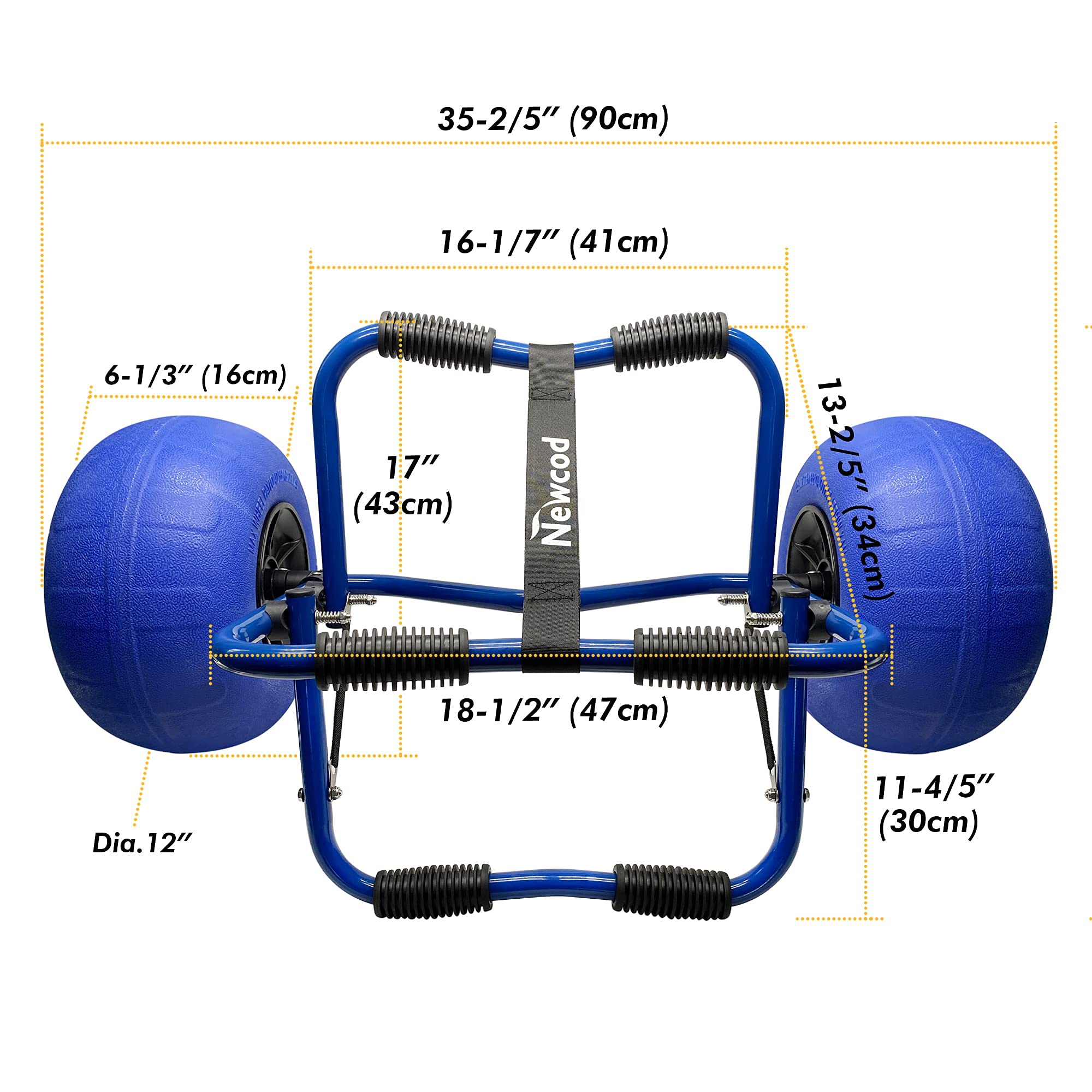 Newcod Heavy Duty Kayak Cart - Portable Kayak Dolly for Canoe, SUP & Paddle Board Transport | Beach, Lake & Outdoor Water Sports Accessories
