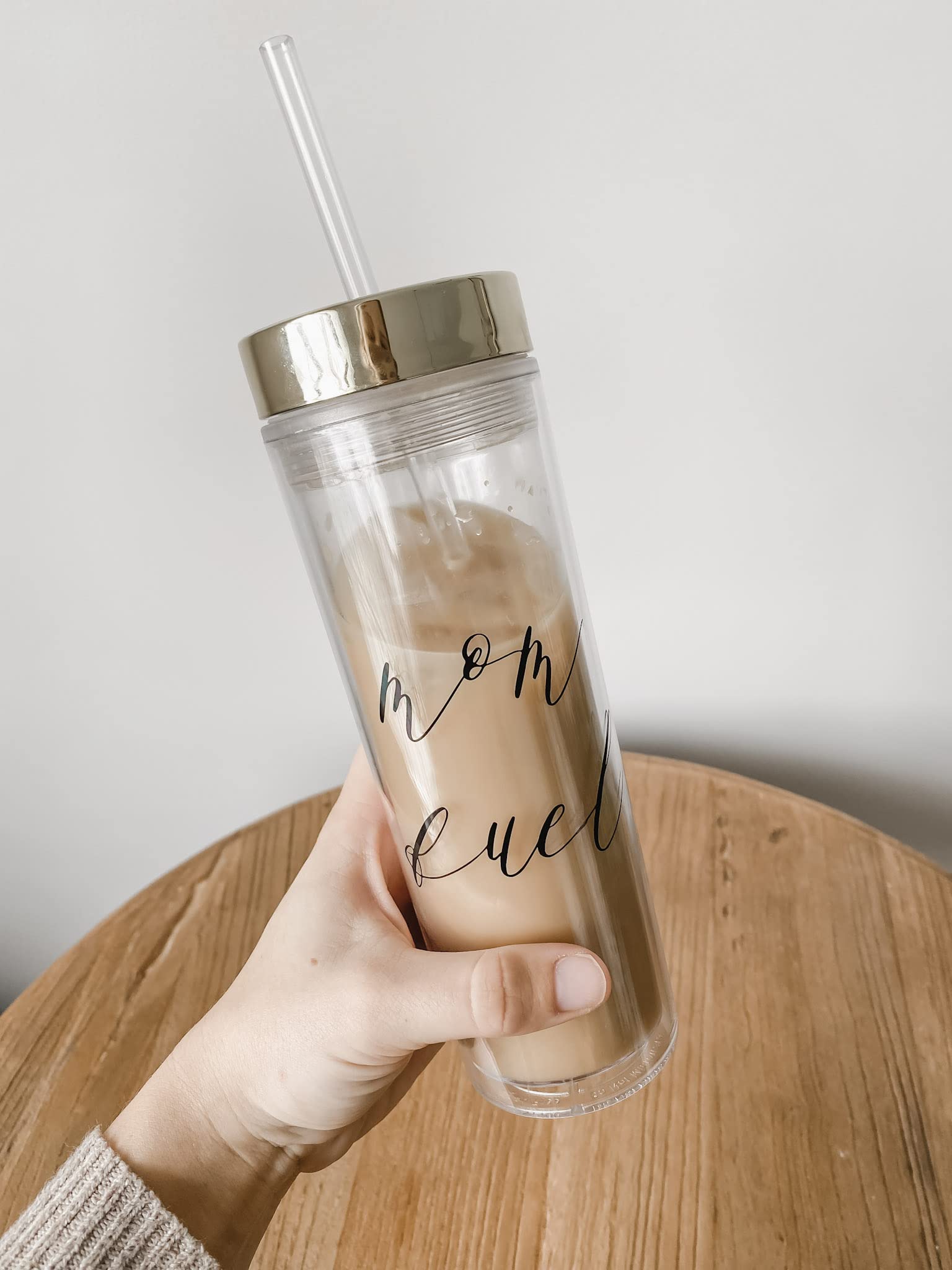 BPA-Free Clear Acrylic Tumbler with Lid - Insulated Water Bottle Fits Car Cup Holder - Perfect for Moms, Office, Gym & Summer Outdoor Activities