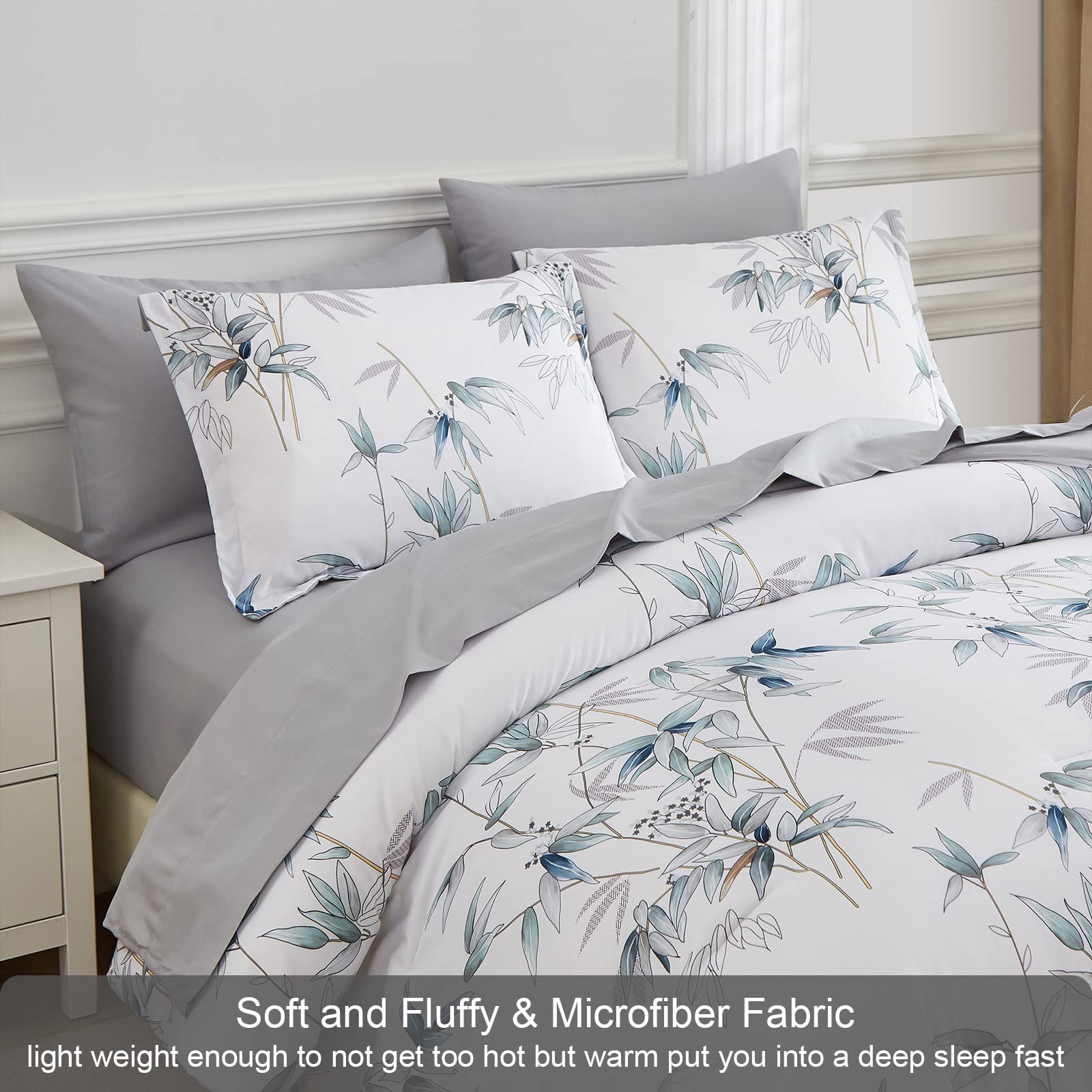 King Size Comforter Set - 7 Piece Bed in a Bag, Soft Lightweight Microfiber Bedding Set with Sheets & Pillowcases (White) - Perfect for Master Bedroom, Guest Room & Cozy Home Decor