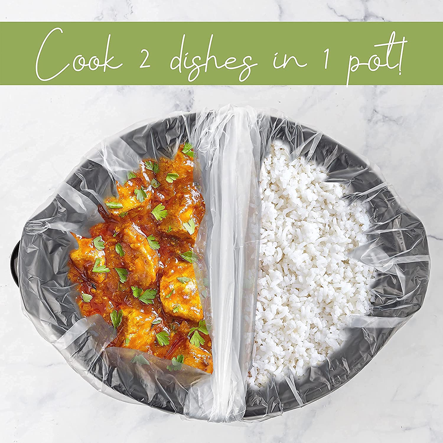 30 Pack Slow Cooker Liners - Fits 5-6 Quart Crock Pots, 14x18x4 Inches with 4-Inch Wide Gusset - Large Reusable Cooking Bags for Sous Vide, Meal Prep & Easy Cleanup - Perfect for Family Dinners, Potlucks & Holiday Cooking