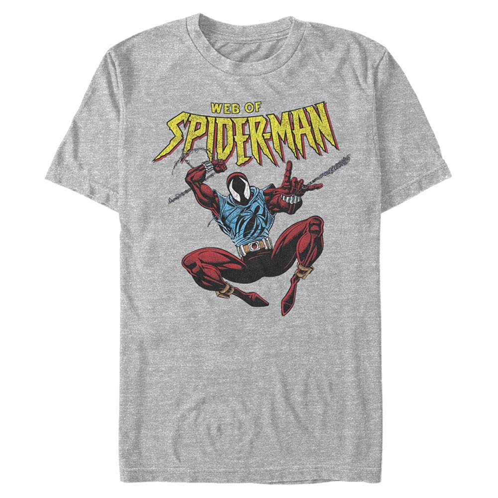 Marvel Men's Web of Spiderman Graphic T-Shirt - Superhero Cotton Tee for Casual Wear & Comic Con Cosplay