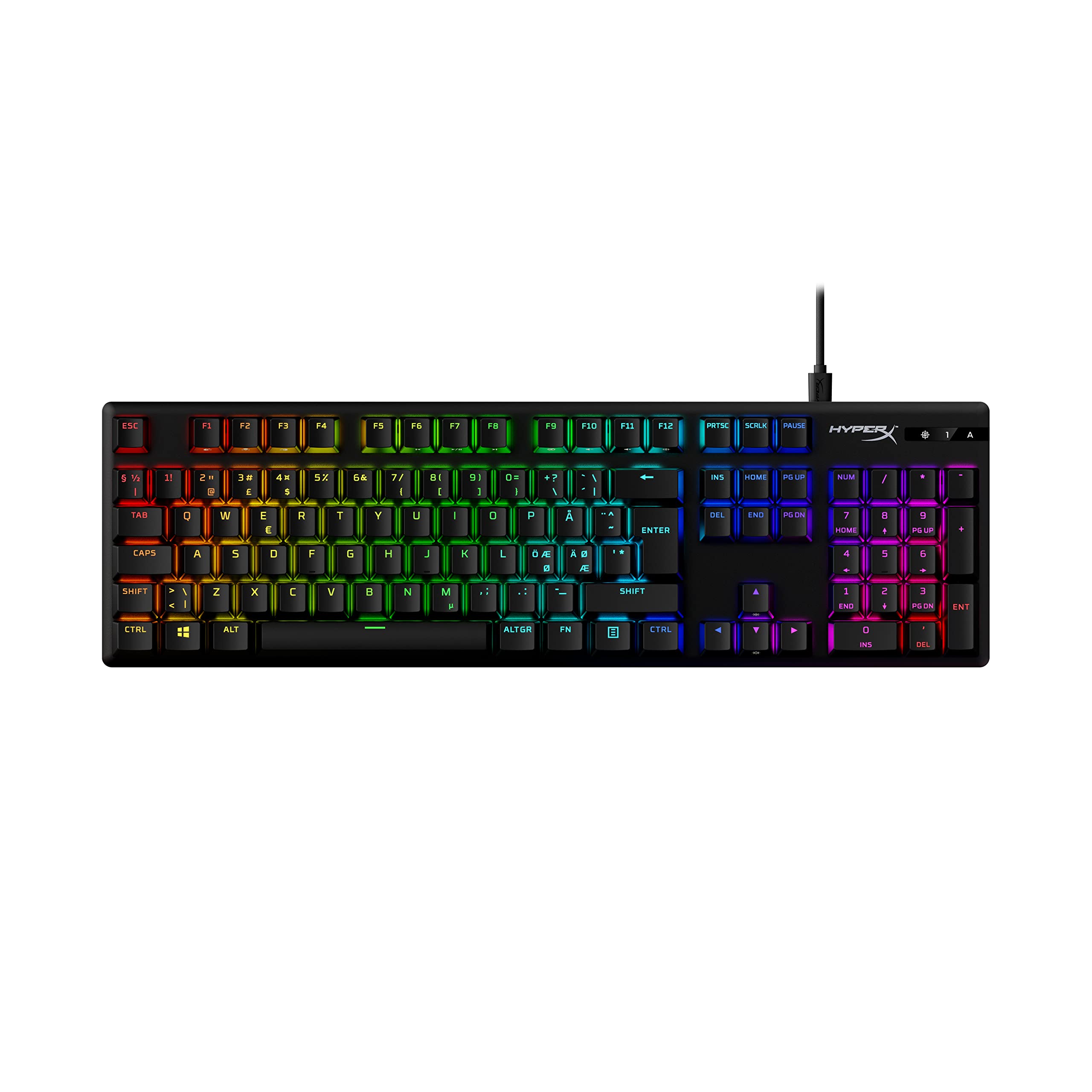 HyperX Alloy Origins PBT Mechanical Gaming Keyboard - RGB Backlit, Compact Aluminum Frame, Customizable with HyperX NGENUITY, Tactile Aqua Switches | Perfect for PC Gaming, Esports & Office Work