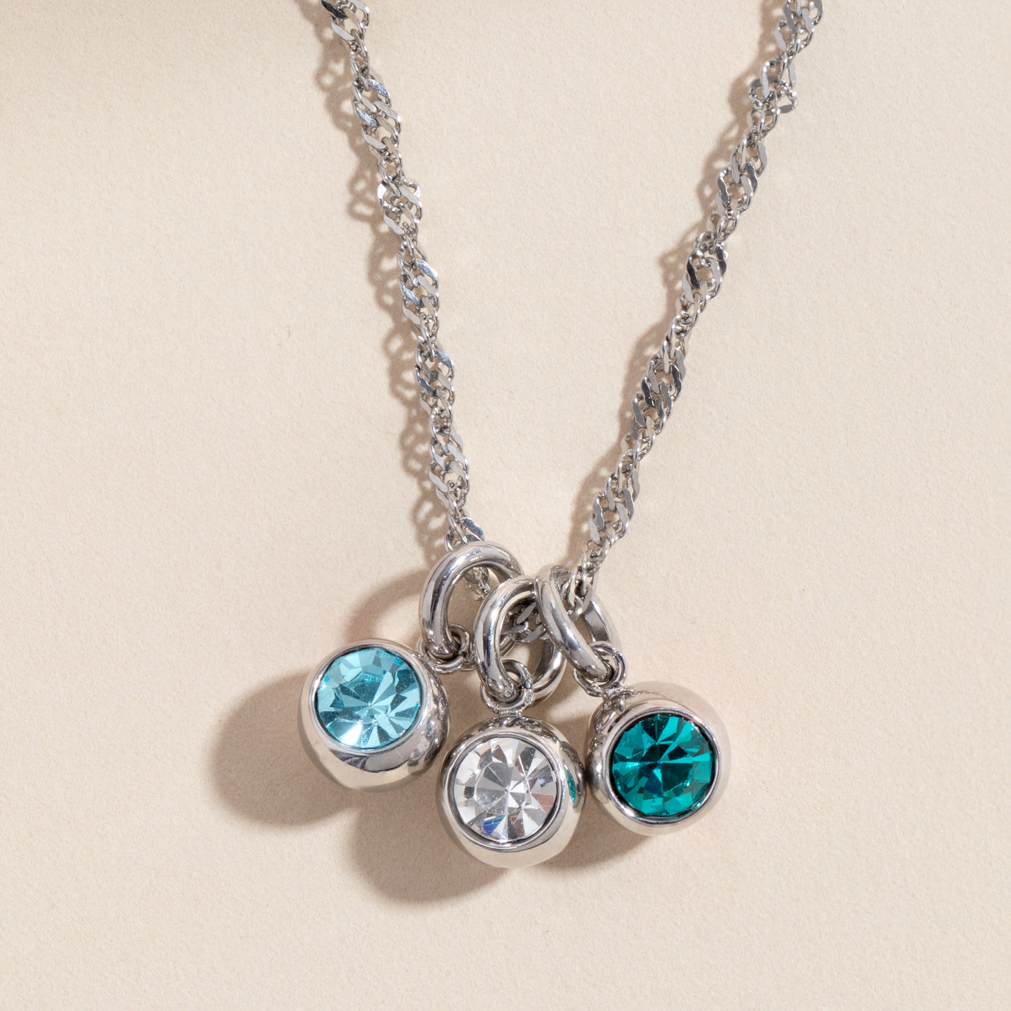 April Birthstone Charm - Sterling Silver Interchangeable Pendant for Necklace or Bracelet - Perfect Gift for April Birthdays, Anniversaries & Special Occasions