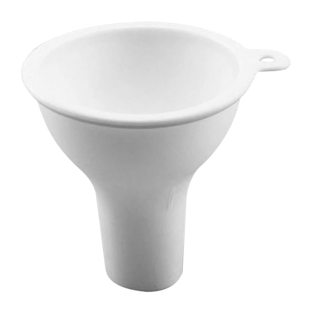 Premium Food Grade Silicone Wide Mouth Funnel - Flexible Kitchen Funnel for Canning, Condiments & Liquids - Durable Squeeze Bottle & Jar Filler for Home, Restaurant & Commercial Use - Perfect for Sauces, Oils, Honey & DIY Projects (White)