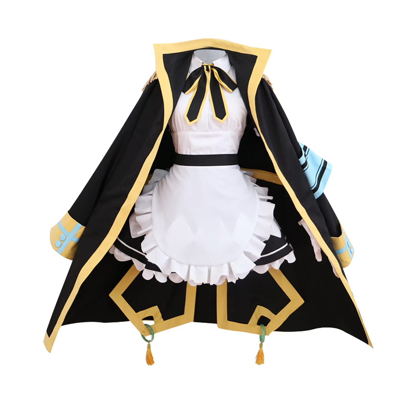 Anime Kagura Mea Cosplay Costume - Black & White Maid Dress with Cloak | Leader Uniform for Halloween, Comic Con & Anime Events