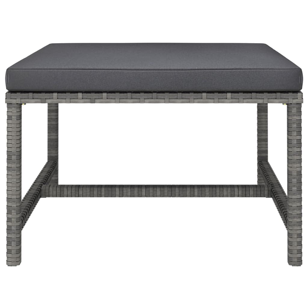 8-Piece Gray Patio Lounge Set with Comfortable Cushions & Footstools - Waterproof Poly Rattan Outdoor Furniture for Garden, Poolside & Backyard Relaxation