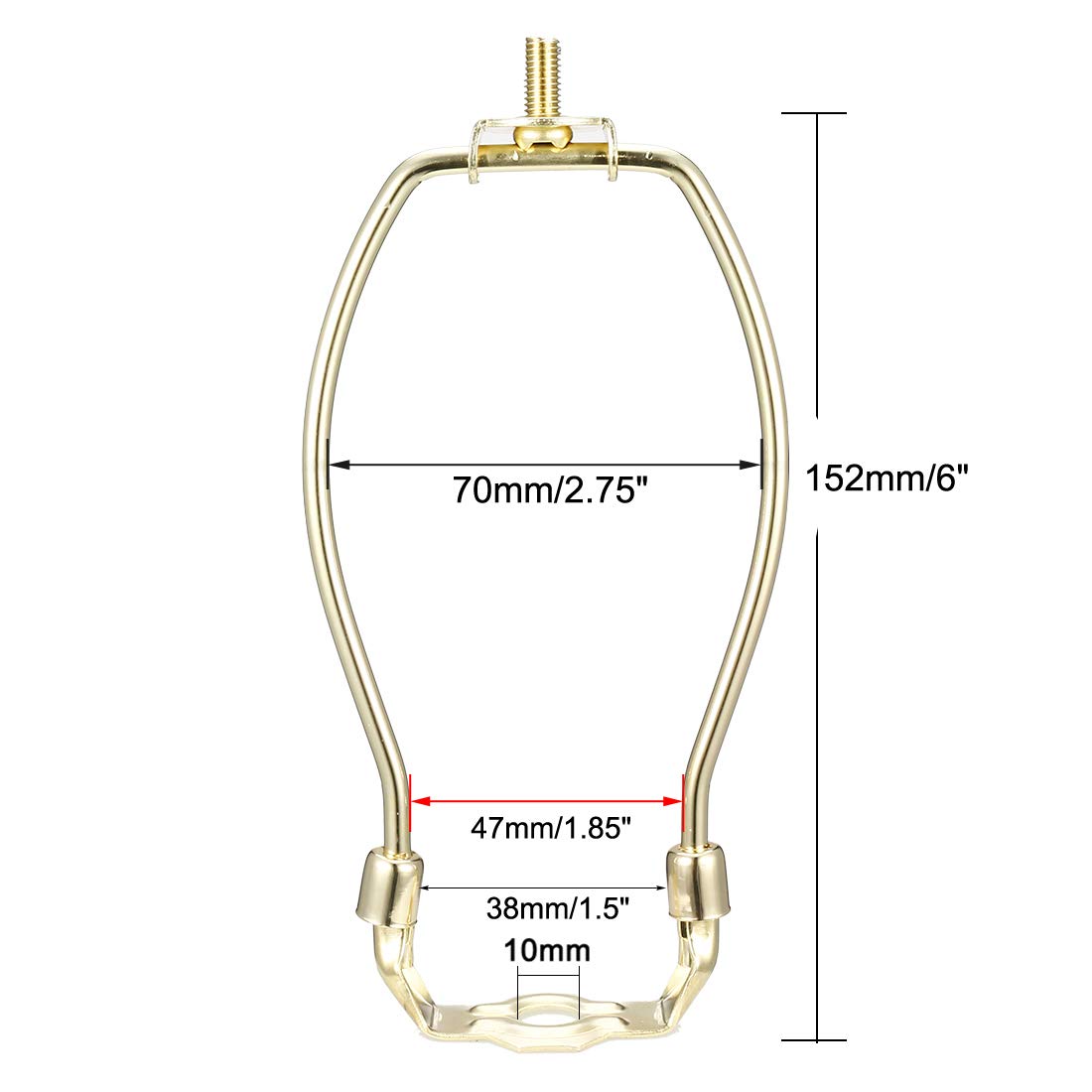 uxcell 6 Inch Brass Lamp Harp Holder for Table & Floor Lamps - Durable Lighting Fixture Replacement Part for Home & Office Decor