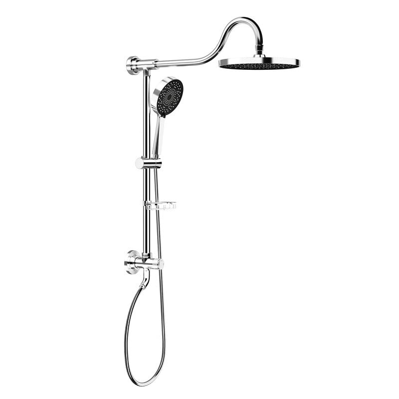 Tearel 9 Inch Rainfall Shower Head and Handheld Shower Combo with Adjustable Slide Bar - Chrome Finish for Luxurious Spa-Like Bathroom Experience | Perfect for Master Bathroom Renovation & Relaxing Shower Time