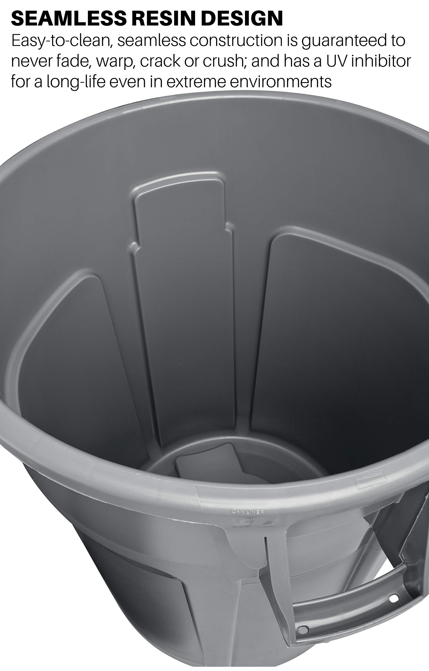 Rubbermaid BRUTE 20-Gallon Heavy-Duty Round Trash Can - White Outdoor Garbage Bin for Landscaping, Construction, Restaurants, Offices & Warehouses | Durable Waste Container for Back of House & Commercial Use