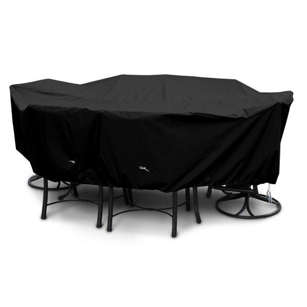 Waterproof Oval & Rectangle Dining Table Cover Set - Outdoor Patio Furniture Protector for Rain, Sun, Dust - Fits 6-8 Seat Dining Sets (Beige) | Perfect for Backyard BBQs, Pool Parties & Outdoor Entertaining