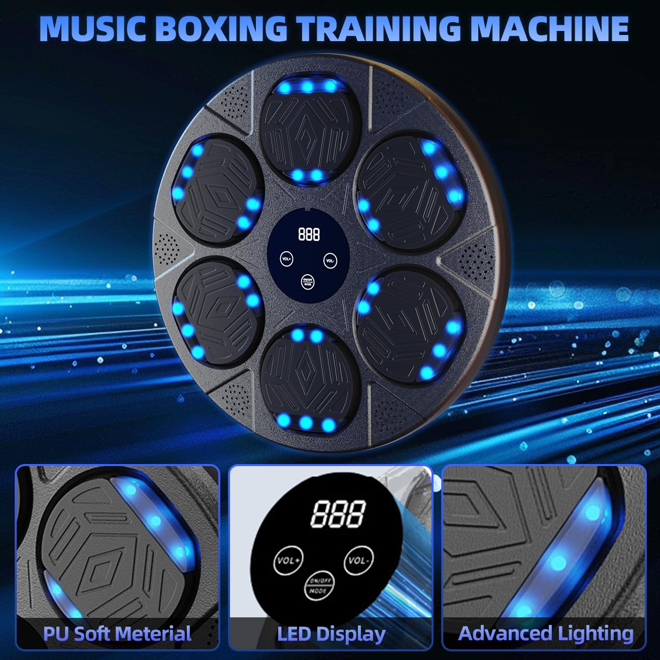 Smart Bluetooth Music Boxing Machine with Gloves - Wall Mounted Boxing Equipment for Home Workouts | Perfect for Fitness Training, Stress Relief & Interactive Exercise