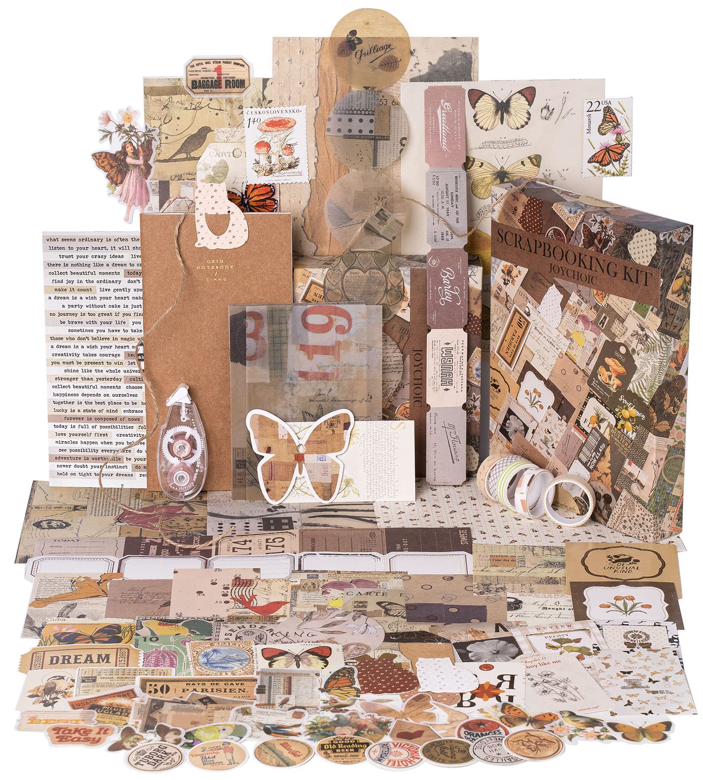 Vintage Scrapbooking Kit for Journaling & Collage - Arts Crafts for Beginners & Teens
