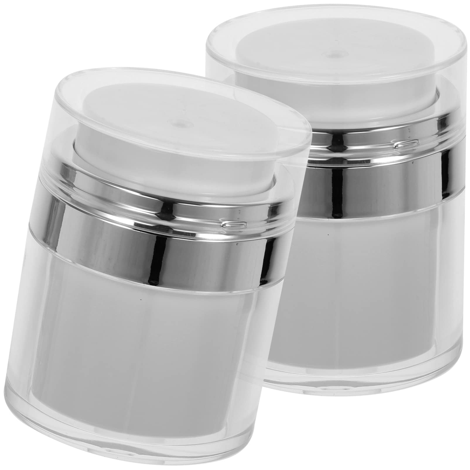 Beaupretty 2pcs 30g Airless Pump Bottles - Refillable Vacuum Cosmetic Containers for Creams, Lotions & Serums | Perfect for Travel, Makeup Kits & Skincare Routine (Face, Eyeshadow, Lip Balm, Sunscreen)