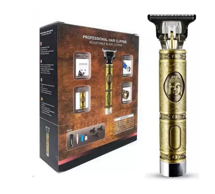 BR ACCESSORIES Professional Hair Trimmer for Men - Adjustable Blade Clipper & Shaver with Retro Oil Head - 1200mAh Rechargeable Battery - Perfect for Home Barbering, Beard Trimming & Close Cut Styling