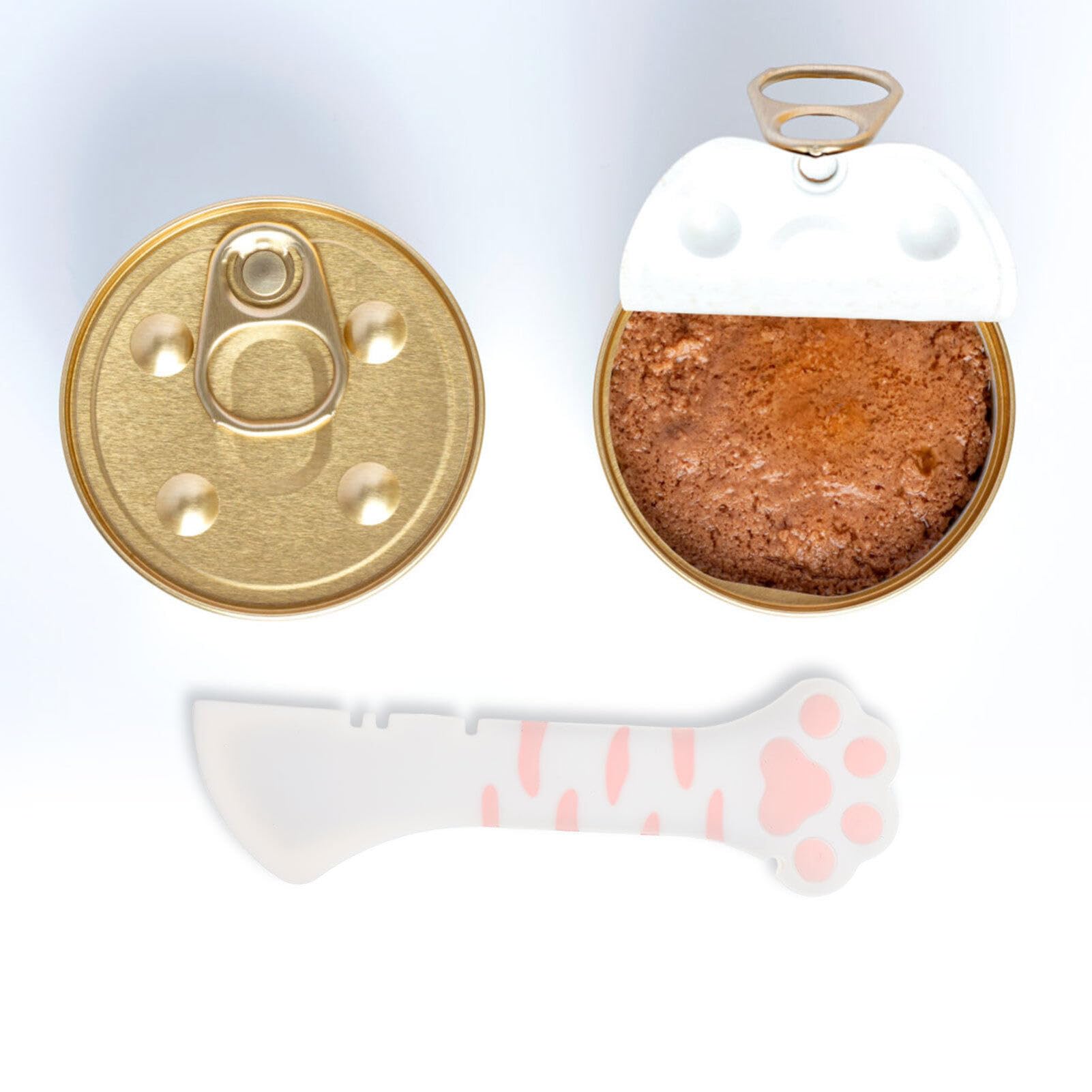 Universal Silicone Pet Food Can Spoon & Can Cover - Mini Spatula & Can Opener for Cat & Dog Feeding - Perfect for Wet Food Storage & Travel Use