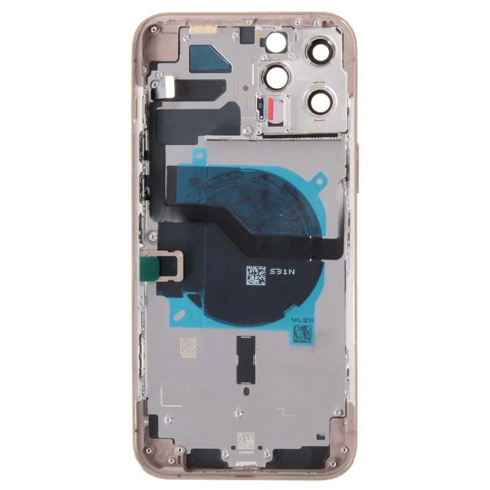 Premium Gold Housing Assembly with Wireless Charging Coil for Apple iPhone 12 Pro Max - Includes Separator Card | Durable Replacement Part for DIY Phone Repair & Wireless Charging Upgrade