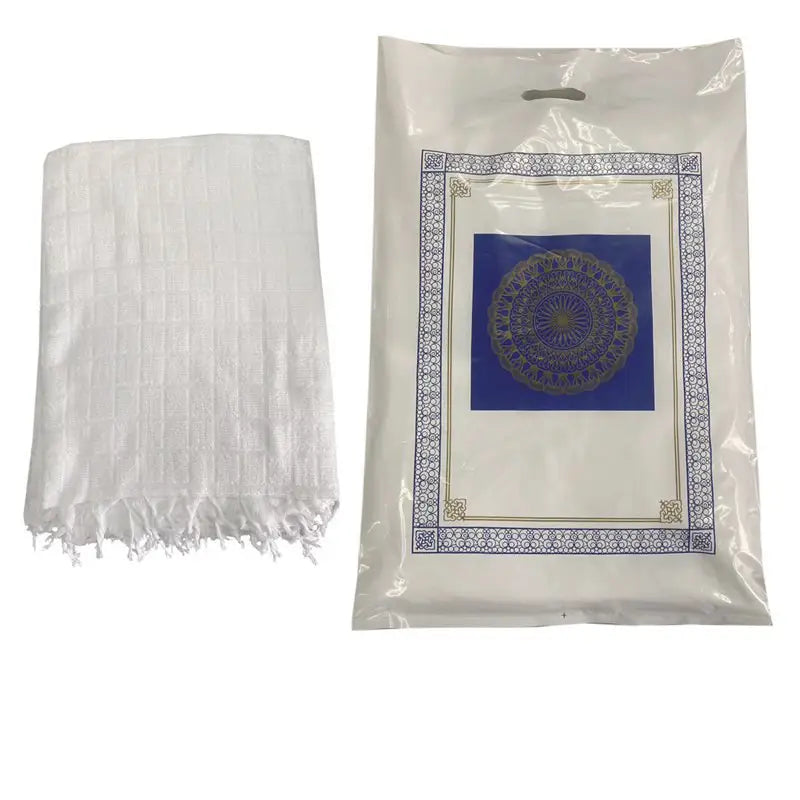 2-Piece Men's Hajj & Umrah Ihram Clothing Set - White Cotton Pilgrimage Garment for Islamic Rituals & Prayer
