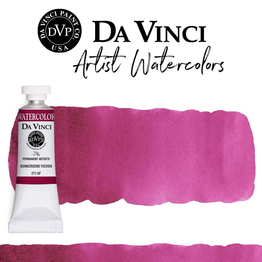 Professional Artist Watercolor Paint - Quinacridone Fuchsia (15mL Tube) | High-Quality Pigment for Watercolor Painting, Illustration & Calligraphy | Perfect for Artists, Students & Hobbyists