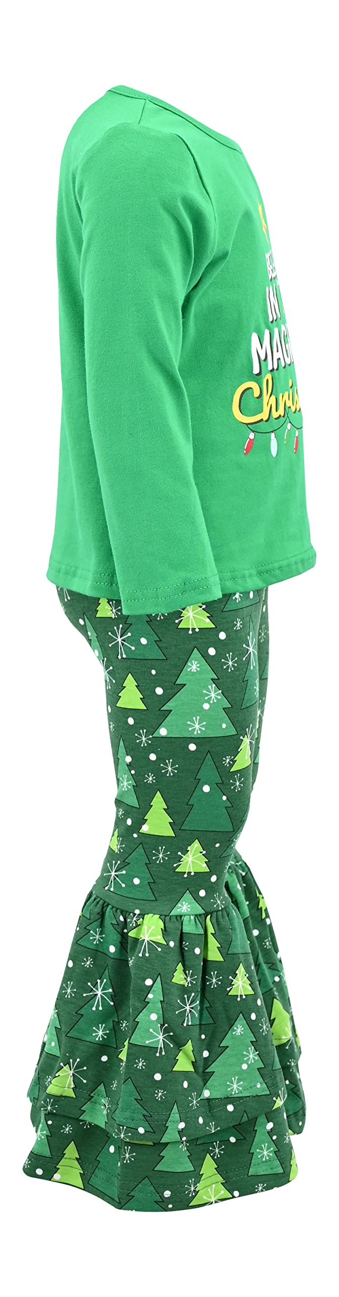 Girls 2-Piece Bell Bottom Outfit - Long Sleeve Shirt & Leggings Set for Toddlers Playtime