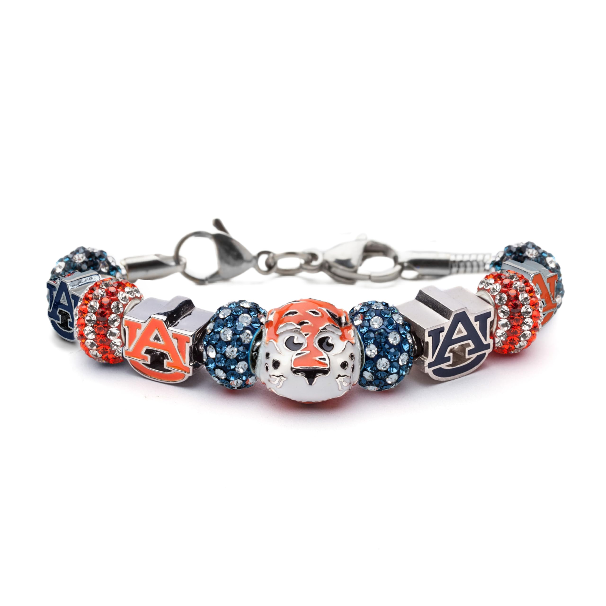 Official Auburn Tigers Charm Bracelet - Licensed Auburn University Jewelry | War Eagle Stone Armory Bracelet | Perfect Auburn Gifts for Fans & Alumni | Game Day, Graduation & Special Occasions